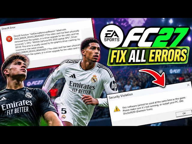 How to Fix EA Sports FC27 Errors - Fix Crashing, Insufficient VRAM Requirement & Black Screen Errors