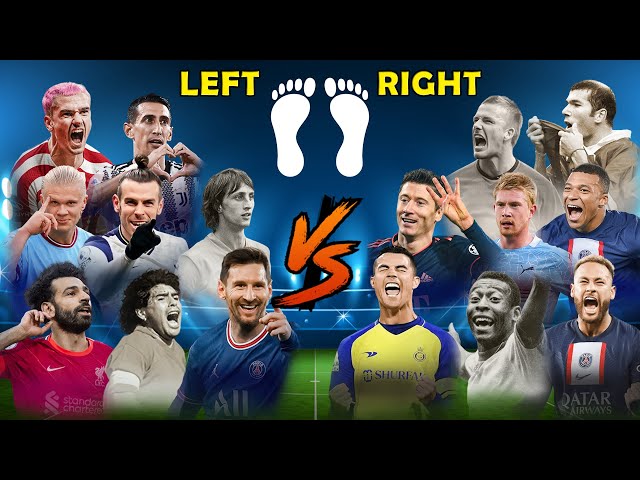 Left Footed VS Right Footed Players 🔥(Messi,Ronaldo,Pele,Maradona,Neymar,Mbappe,Salah,Haaland,)