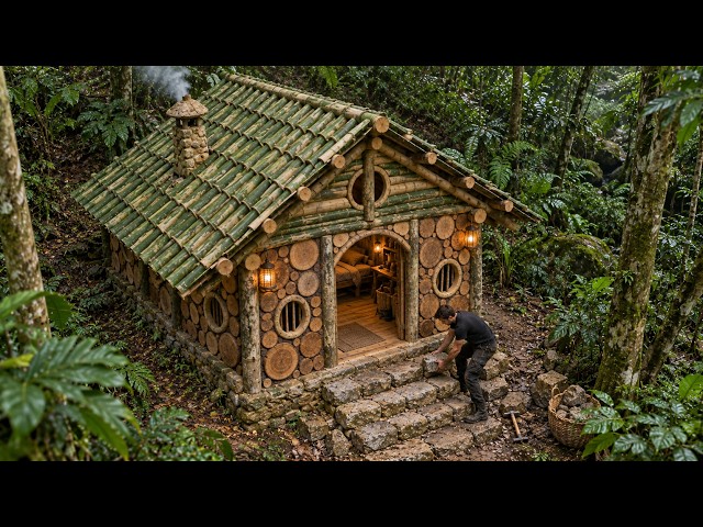I Built a Cozy Hidden House Deep in the Forest | Bushcraft Survival