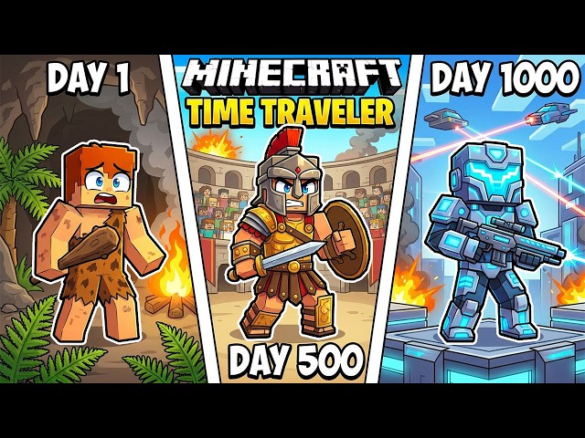 I Survived 1000 Days as a TIME TRAVELER in Minecraft