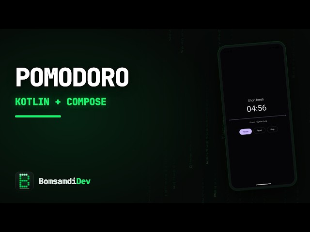 ASMR Coding — Pomodoro Timer in Kotlin & Jetpack Compose (no talking)
