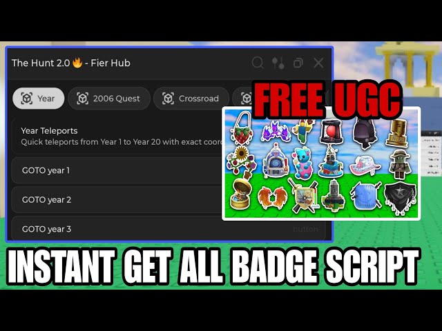 [ FREE UGC ] The Hunt 2.0 Script - Fier Hub Instant Get All Badges!