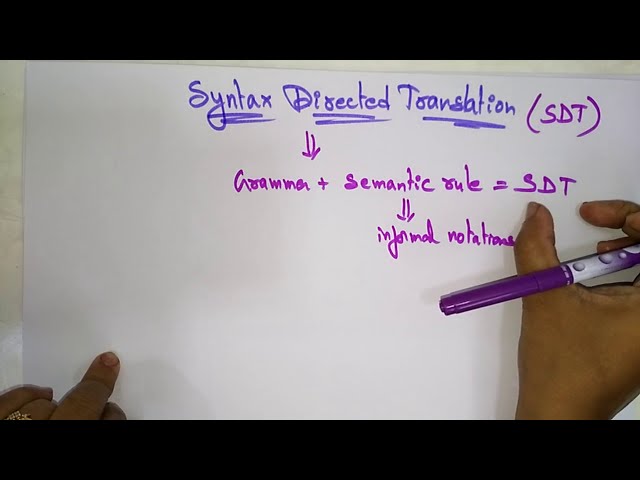 Syntax Directed Translation | SDT | CD | Compiler Design | Lec-32 | Bhanu Priya