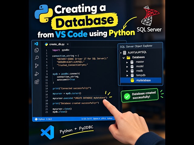 Can you create a database from VSCode using Python?
