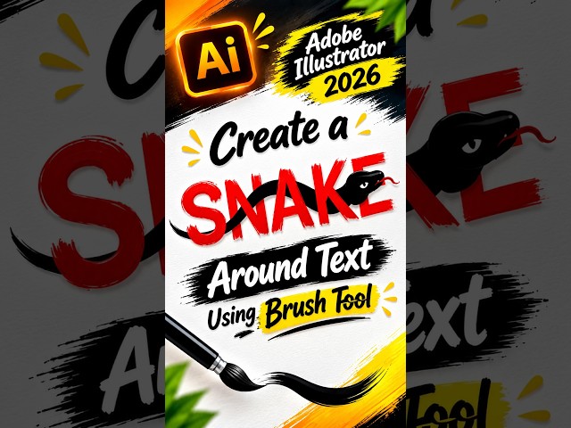 How to Draw a Snake Around Text in Illustrator 🐍 | Brush Tool + Intertwine