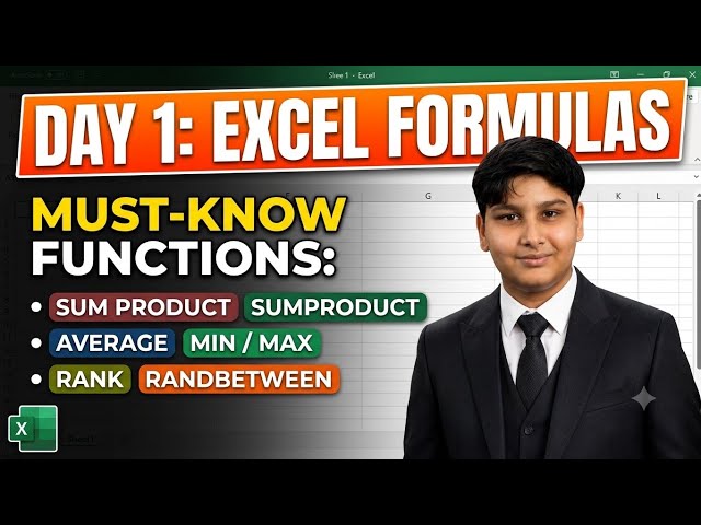 Day 1/30 days of My Data Analytics Journey! 🚀 | My First YouTube Video (Excel Practical)