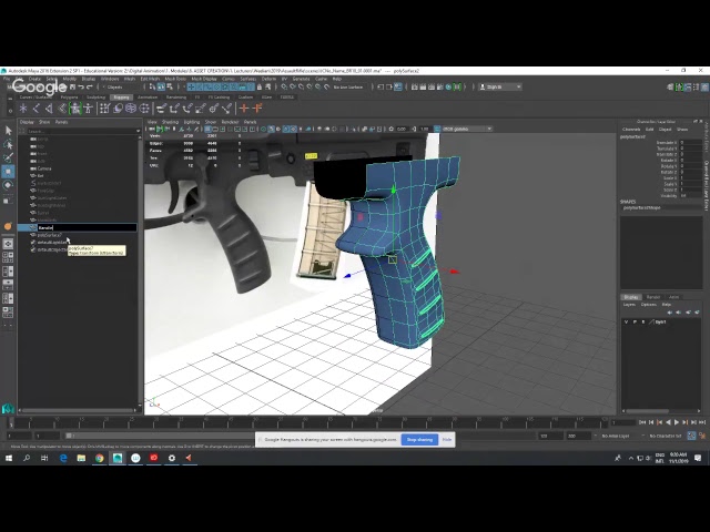 Maya Modeling Demo _ Continuation of the Assault Rifle