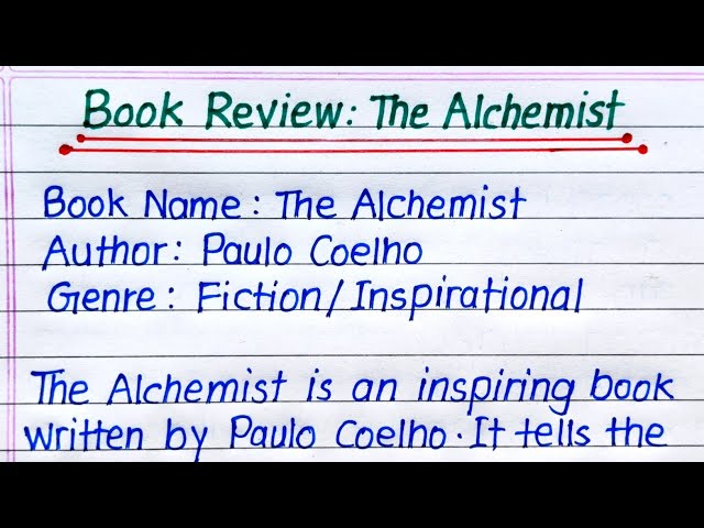 Book Review The Alchemist in English | Moral Story Writing in English 