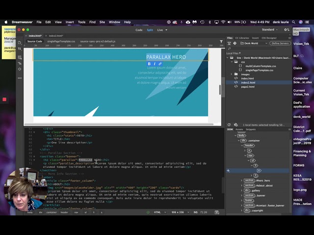 Modifying Template Page Content in Dreamweaver