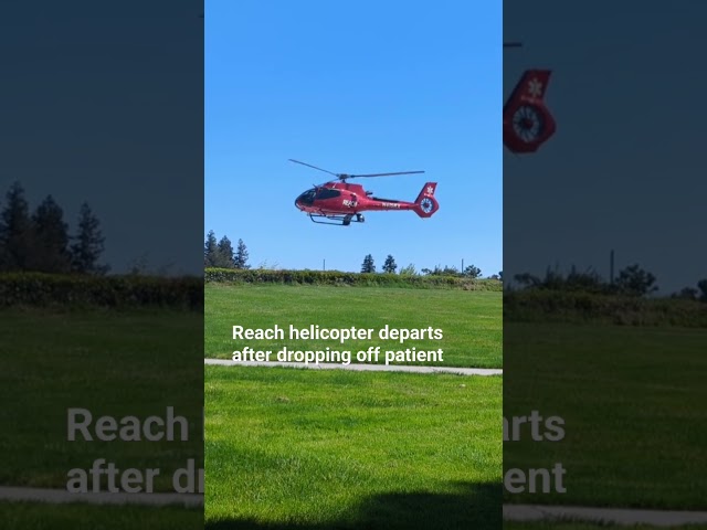 Reach air ambulance departing hospital #networkadmin #aviation #helicopter #networkadminlife