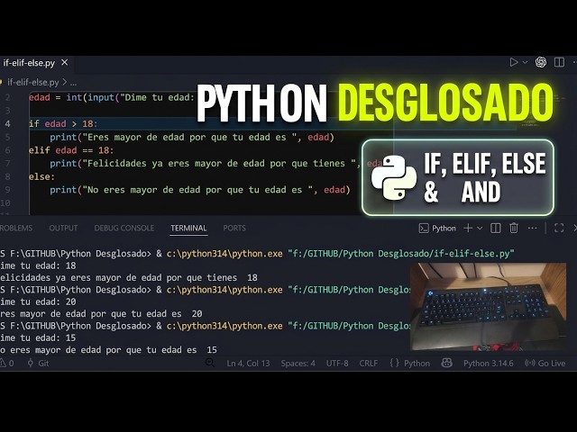 ¡Así toma decisiones Python! IF, ELIF y ELSE | PYTHON DESGLOSADO 🐍