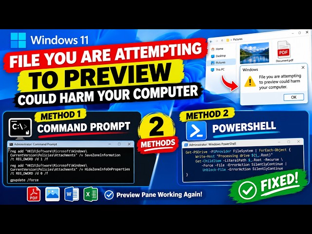 How To Fix The File Your Are Attempting To Preview Could Harm Your Computer (2 Methods)
