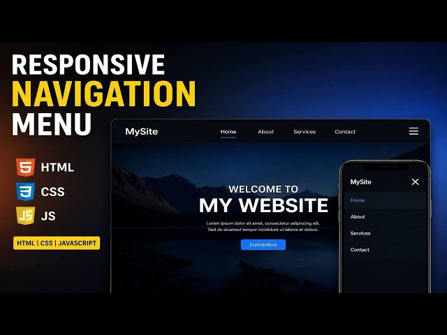 Responsive Glassmorphism Navbar with Hero Section | HTML CSS JavaScript Tutorial