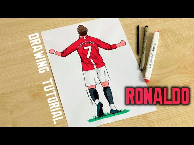 How to draw Ronaldo in Manchester United jersey