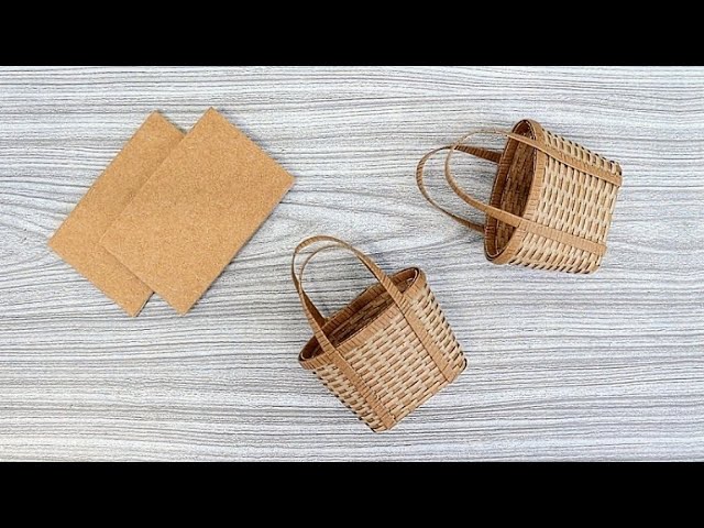 THE MOST BEAUTIFUL MINI BASKET MADE OF CARDBOARD | Handmade Craft Cardboard Basket | Tatzkreen Art 
