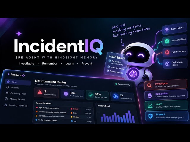 IncidentIQ — AI-Powered SRE Incident Response Agent with Hindsight Memory