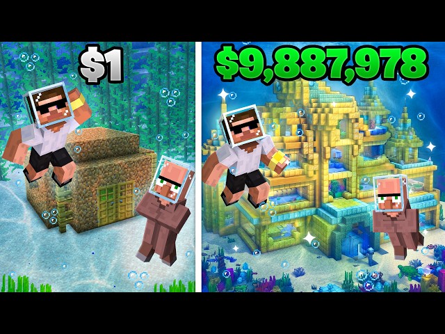 From $1 to $9,8887,978 Underwater Base in Minecraft..