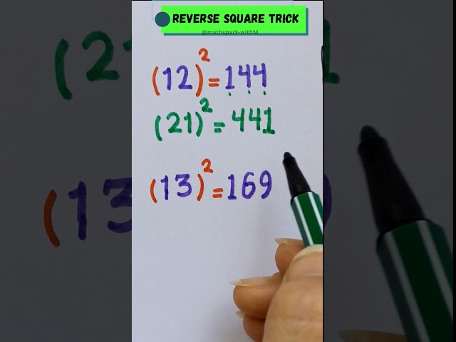 Reverse the Number, Reverse the Square! 🤯 #math #maths #mathstricks #shorts