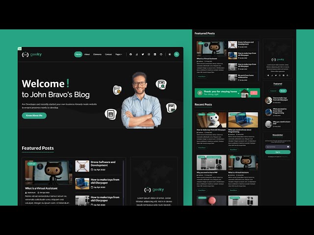 Geeky – Free Tailwind CSS Blogging Website Template | Source Code