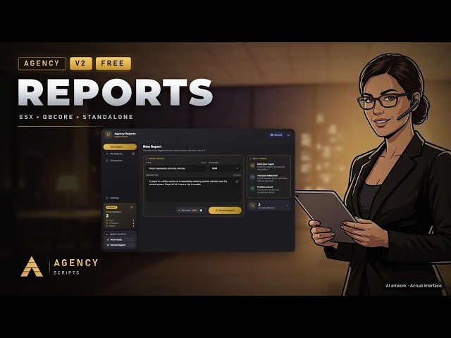 Agency Reports V2 | Advanced Report System for FiveM [ESX/QB/Standalone]