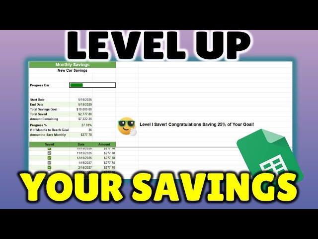 How to Make a SIMPLE Savings Tracker that Motivates You to Save Money | Google Sheets Tutorial