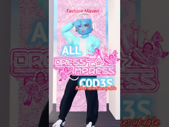 ALL DRESS TO IMPRESS “CODES” BEFORE VALENTINES UPDATE!! 😍💝 #roblox #shorts #dti #dresstoimpress