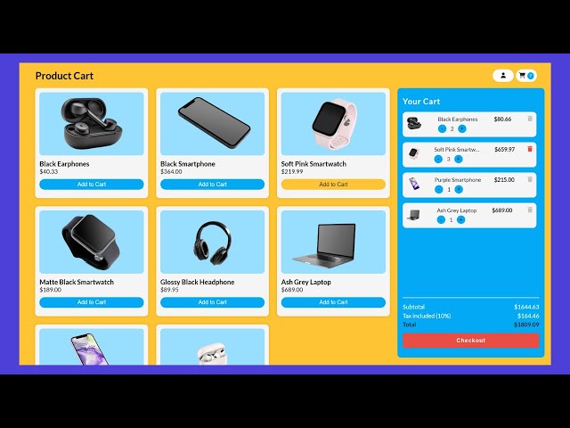 Responsive Shopping Cart Website with HTML CSS Javascript | Checkout Page