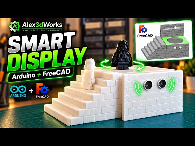 I Built a 3D-Printed Rotating Display Stand That Detects You | Arduino + FreeCAD
