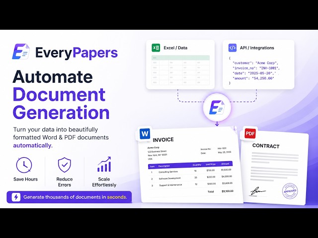 EveryPapers — Automate Document Generation with Word, PDF & API