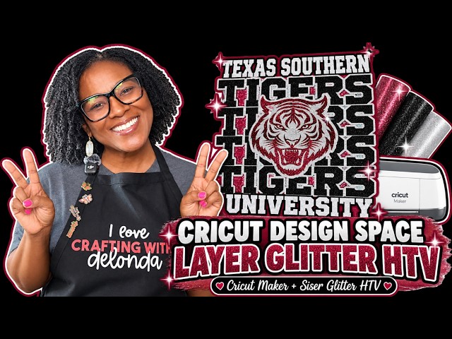 How to Layer Glitter HTV with Cricut | Cricut Design Space Tutorial for Beginners