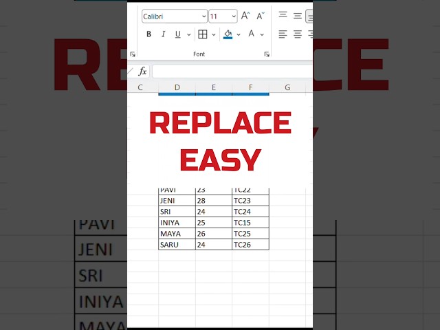 REPLACE data in excel sheet.. excel tricks.. #excel #tricks #shorts