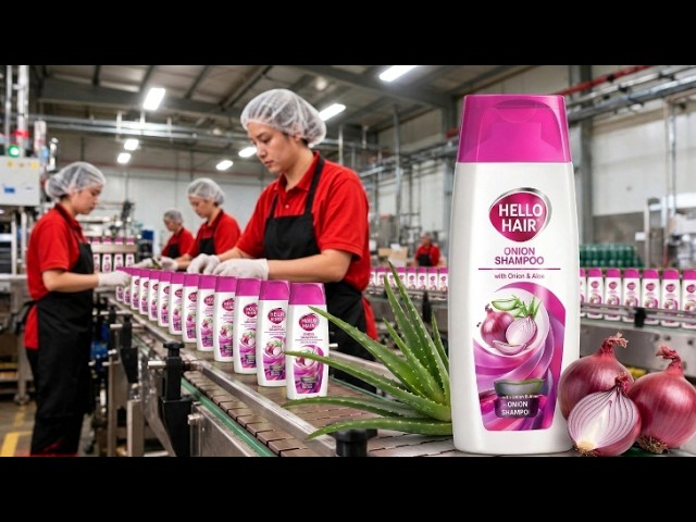 Inside the Onion Shampoo Factory: How Red Onions & Aloe Vera Become Your Hair Care | Process Factory
