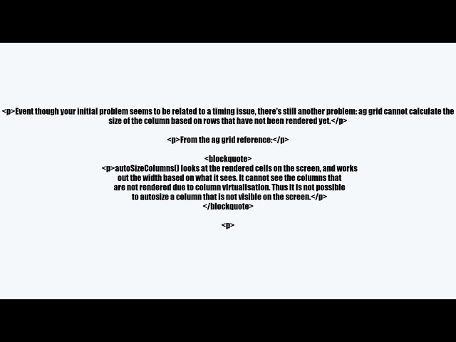 ag-grid & angular: autoSizeColumns() truncates cell text