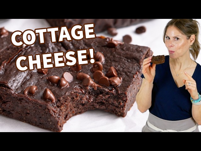 FUDGY COTTAGE CHEESE BROWNIES | rich, thick,  protein-packed!