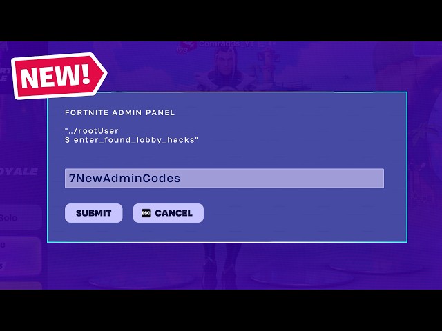 Fortnite 7 NEW Lobby Hack Codes - NEW Admin Panel Codes in Fortnite