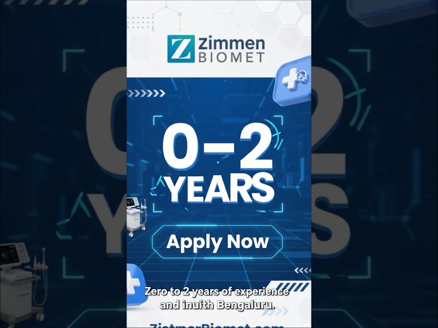 Zimmer Biomet Hiring  🚀 | Associate Quality Engineer | 0–2 Years | Bengaluru | Freshers Can Apply