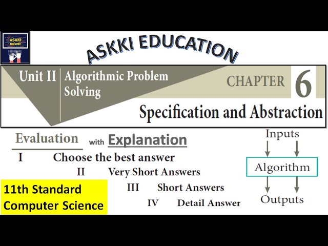 💥 11th Computer Science Chapter 6 : Specification & Abstraction - Book back Answers | English Medium