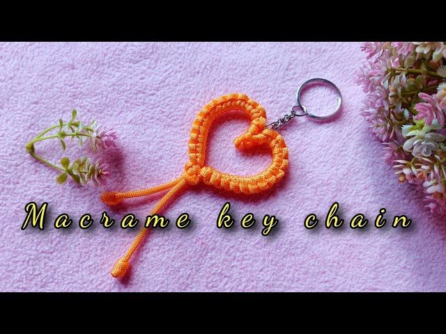 Heart Shaped Macrame Keychain Tutorial |  DIY Macrame heart key chain for BEGINNERS!
