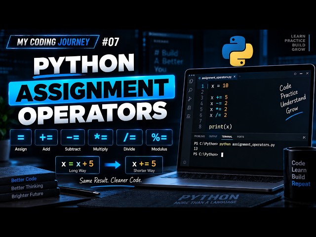 Python Assignment Operators Kaise Kaam Karte Hain? | =, +=, -=, =, /= & %= #07