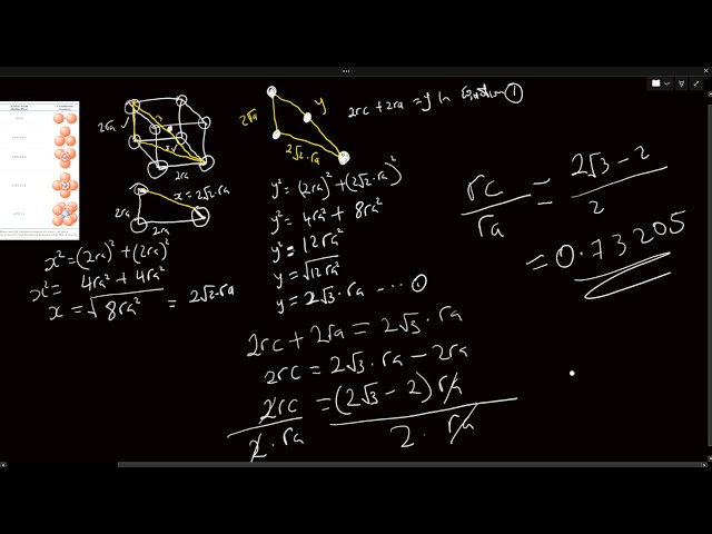 Calculating Cation-Anion Radius Ratios for Coordination Number 8