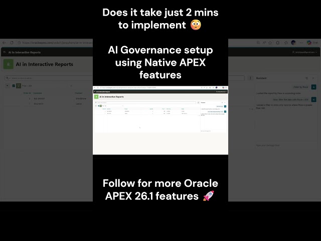 🤯 Oracle APEX Can Now Monitor ALL AI Usage - Track Tokens, Prompts etc. #ai #oracleapex #orclapex