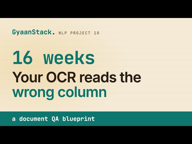 Document question answering on scanned pages: OCR, layout fusion and a 16-week plan