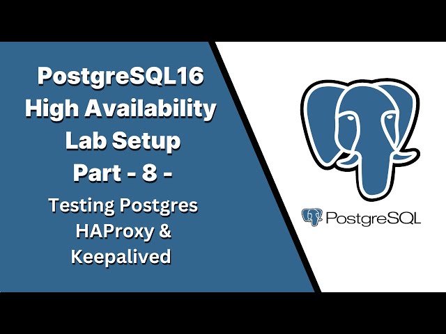 Part8 - PostgreSQL16 High Availability Lab Setup - Testing PostgreSQL HAproxy Keepalived