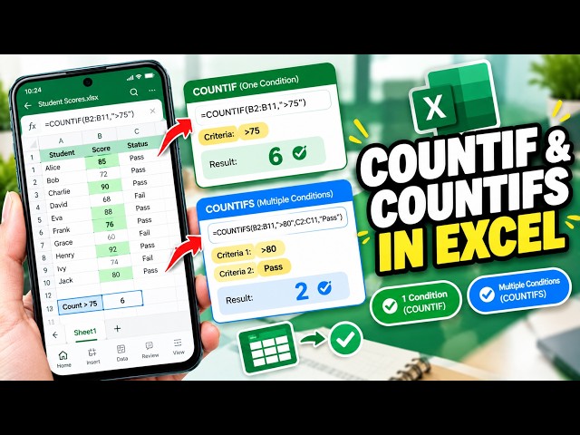 📊 EXCEL MOBILE FORMULAS: How to Use COUNTIF & COUNTIFS Functions in Microsoft Excel Android
