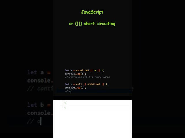 JavaScript: OR (||) short circuiting