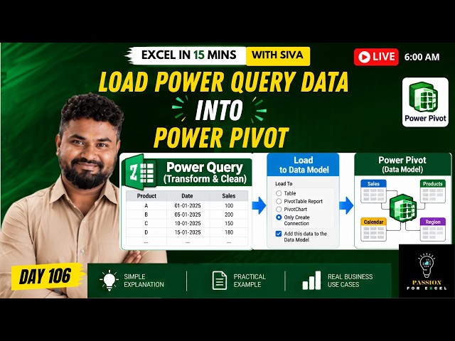 📊 Load Power Query Data into Power Pivot (Tamil) | Excel in 15 Mins with Siva | Day 106