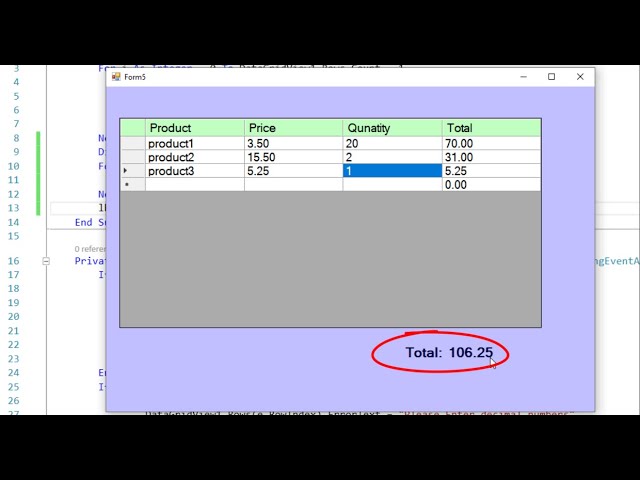 Calculate the Total Sum of a DataGridView Column in VB.net