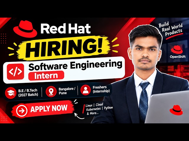 Red Hat Hiring 2026 🔥 Software Engineering Intern | 2027 Batch | Pune & Bangalore | Freshers