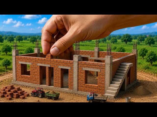 Building a Modern Miniature House for a Poor Couple | Tiny Brick Build