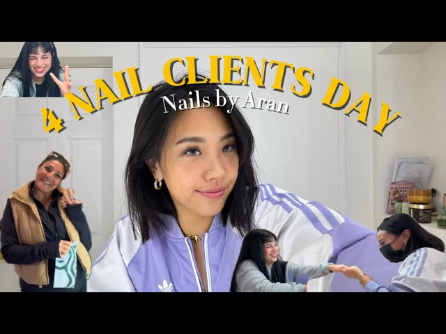 4 NAIL CLIENTS DAY WITH ME 🤍 how is she doing it ?
